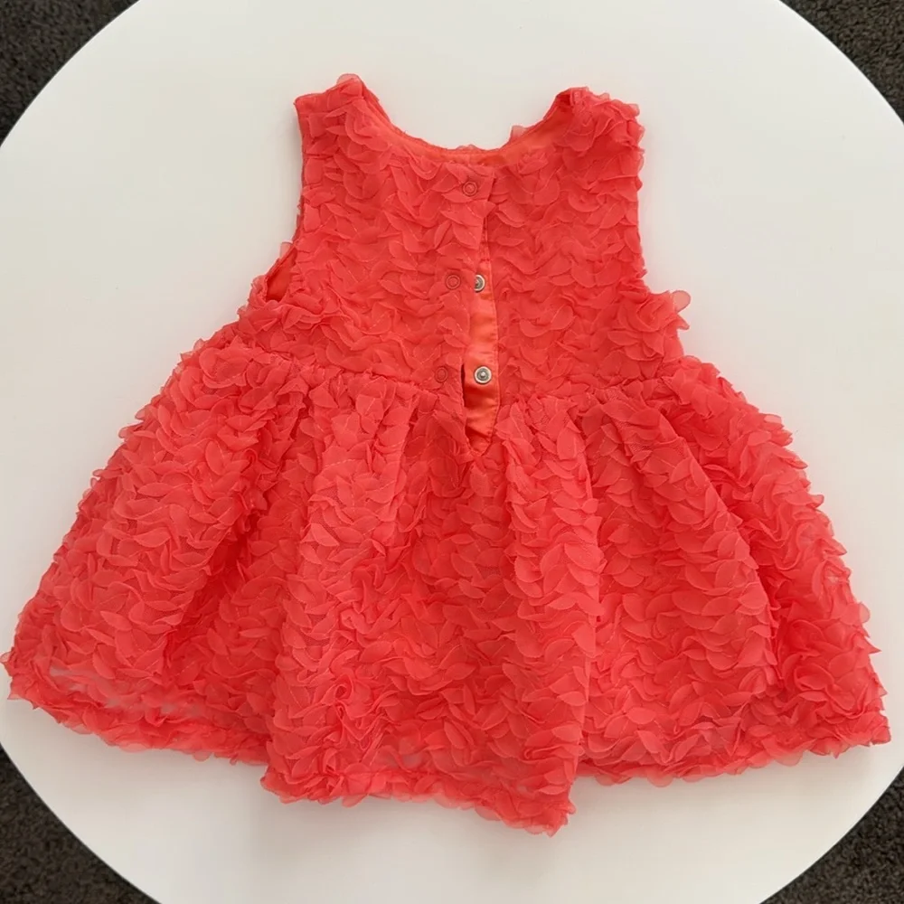 Cat and Jack Coral Ruffle Dress and Bloomers Set 6-9M